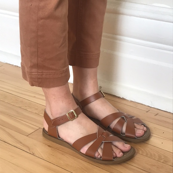 Salt Water Original Tan Leather Sandals Size 6 - Picture 3 of 4